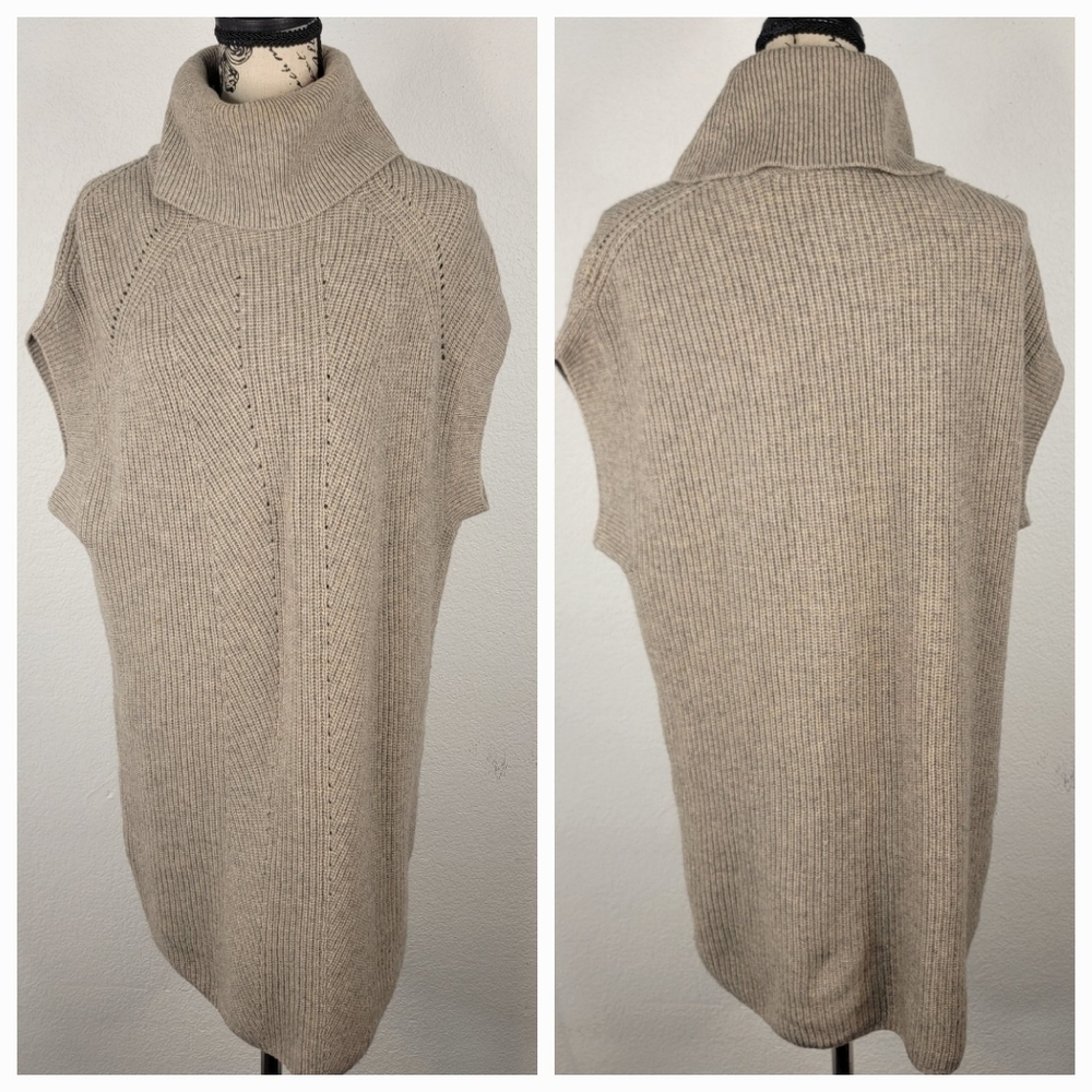 Vince. Sz S Sweater Dress Sleeveless Knit Wool Cashmere Turtleneck Tunic
